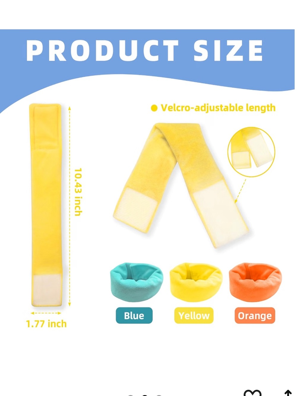 Bright Yellow Velvet sensory weighted Bracelets - Picture 5 of 6